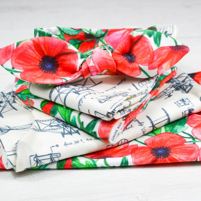 Poppy Fields Remembrance Organic Baby Children/'s Leggings