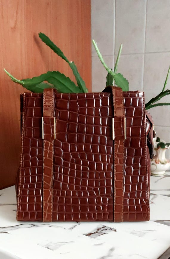 Ripani vintage leather handbag for women made in Italy/Leather document bag/