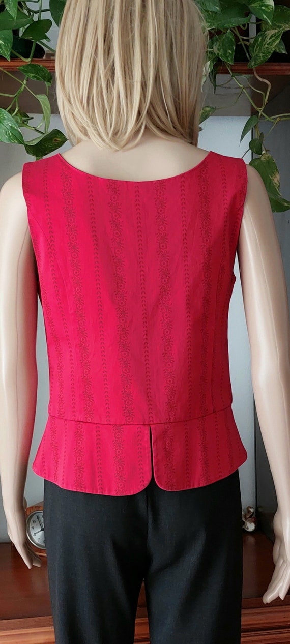 Vintage red Austrian bodice corset vest with zip … - image 6