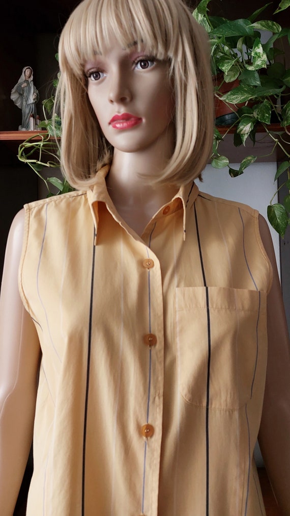 Liz Claiborne vintage cotton sleeveless blouse/Vi… - image 8
