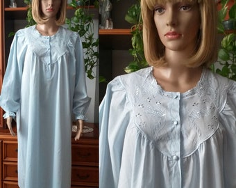 robe de nuit en coton vintage /Chemise de nuit pour femmes /robe de nuit vintage/Robe de nuit en coton surdimensionnée/ Taille XL/