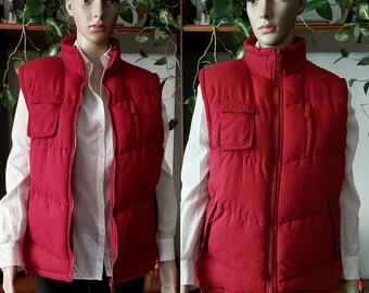 Vintage puffer vest/Hunting puffer vest men/Vintage ski padded vest/Work zip up utility warmer vest waistcoat/