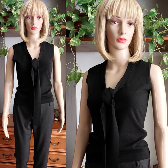 Dolce&Gabbana vintage black knit sweater vest mad… - image 2