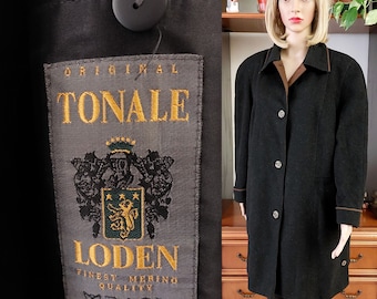 Manteau Loden femme en laine mérinos vintage/Veste originale tyrolienne autrichienne en trachten/Manteau bavarois surdimensionné en laine bouillie/Manteau country/