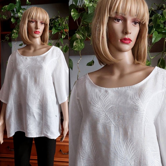 Vintage sand Stripe linen blouse main image 1