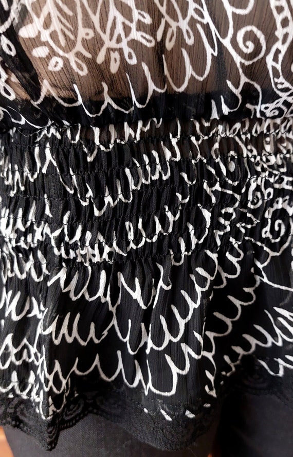 DESIGUAL vintage sheer floral blouse top/Batwing … - image 6