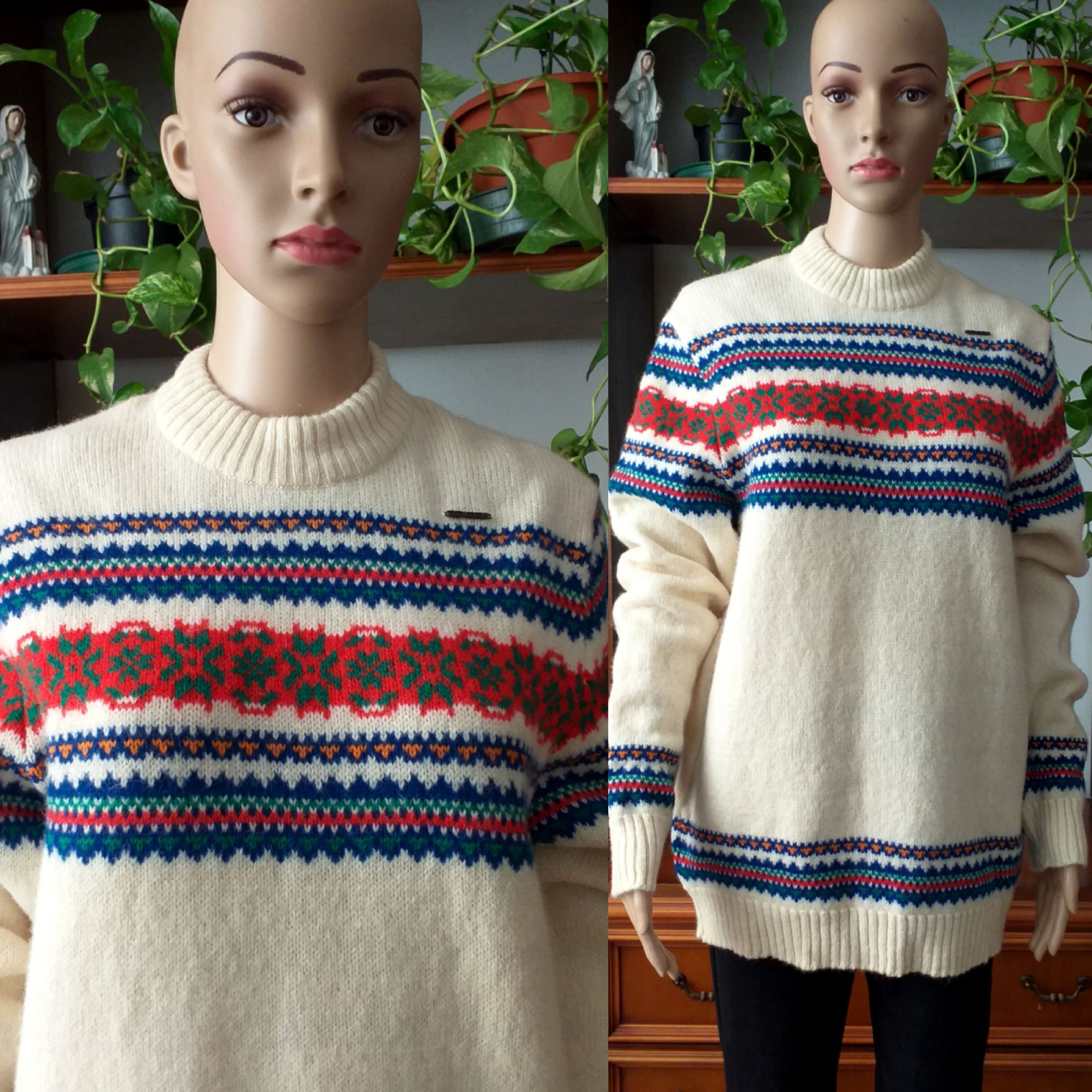 Vintage GEIGER Hand Knit Sweater Wool With Embroidery/austrian - Etsy