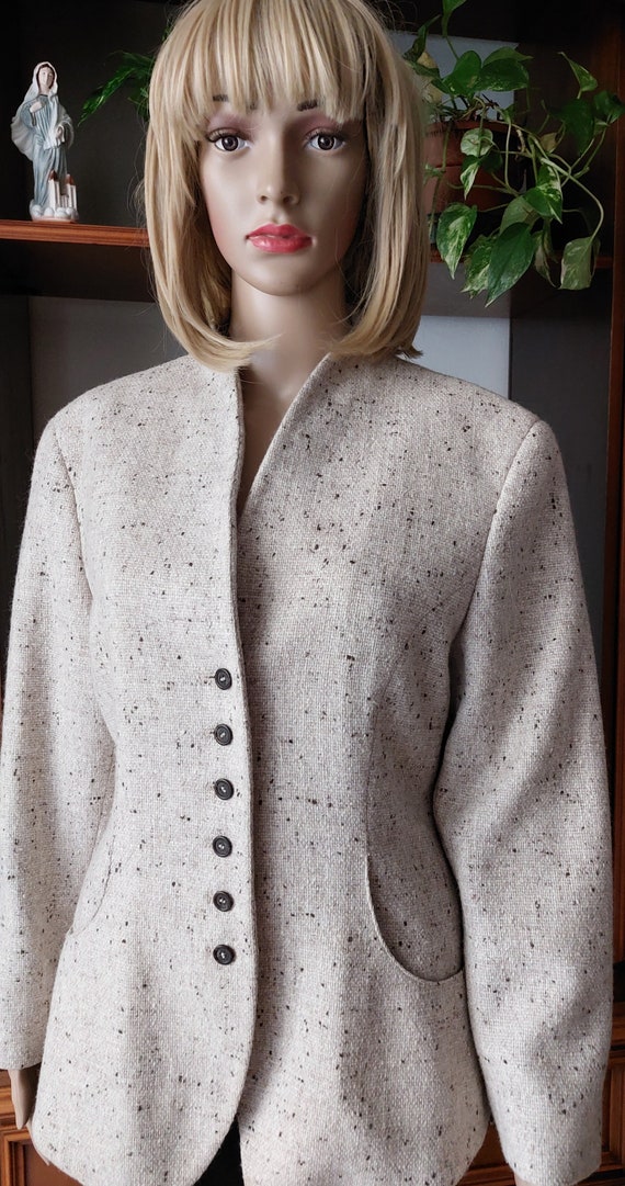 MARC CAIN vintage elegant wool blend jacket blaze… - image 9
