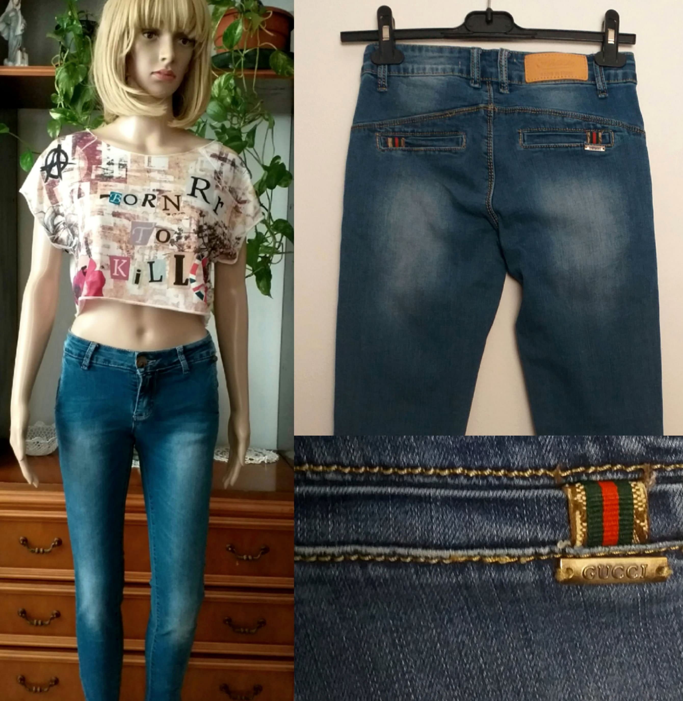 GUCCI Vintage Jeans Denim Slim Low Waist 26 Made in Italy light Washed Denim Jeans Gucci girlfriend Jeans designer Italian Petite Trousers Etsy