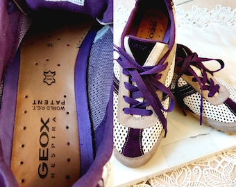 GEOX Leren sneakers voor dames/suède veterschoenen/EU-38