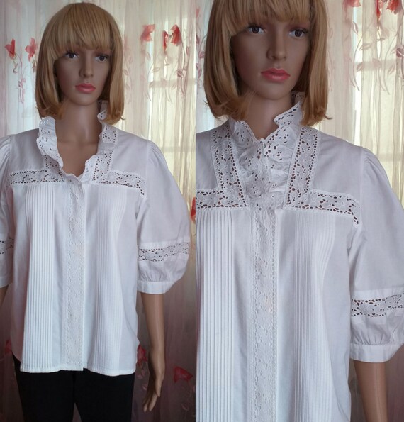 Edwardian Tyrol Dirndl blouse 80s / Bavarian Peasa