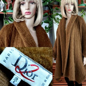 Vintage wollen capejas van DIOR Paris voor dames met open dons, gemaakt in Italië