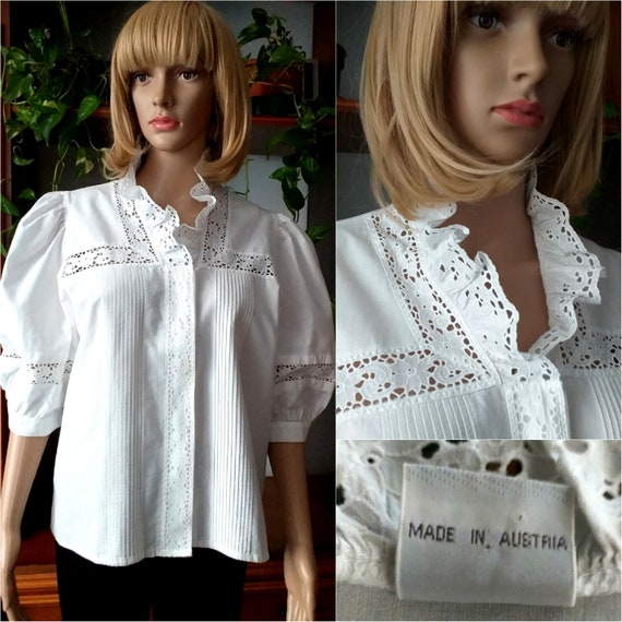 Austrian Trachten blouse vintage/ Bavarian Trachte