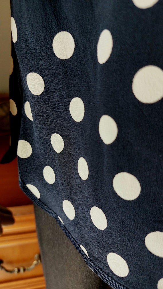 Italian vintage pure silk blouse  with polka dot … - image 8