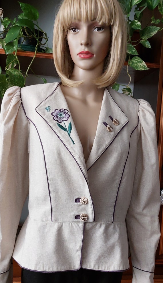 Real vintage Austrian Trachten cardigan jacket wi… - image 3