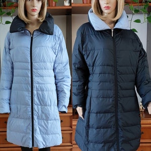 KAPPA vintage women's puffer down coat/Long puffer coat/Quilted padded down long coat jacket women/Down puffer parka/Designer coat/2XL