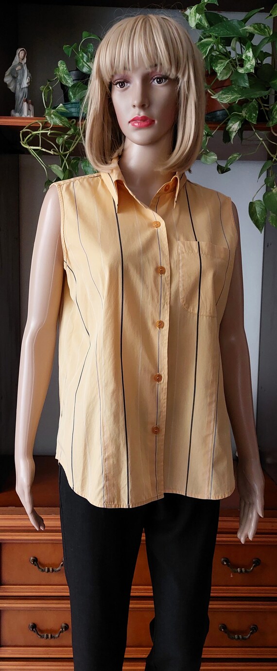 Liz Claiborne vintage cotton sleeveless blouse/Vi… - image 6