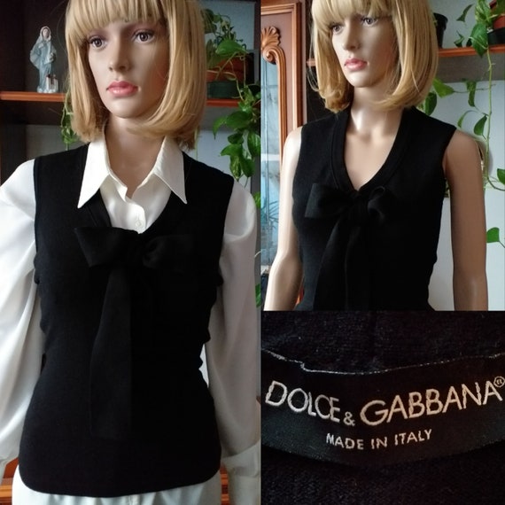 DOLCE&GABBANA wool vest vintage/ Wool sweater ves