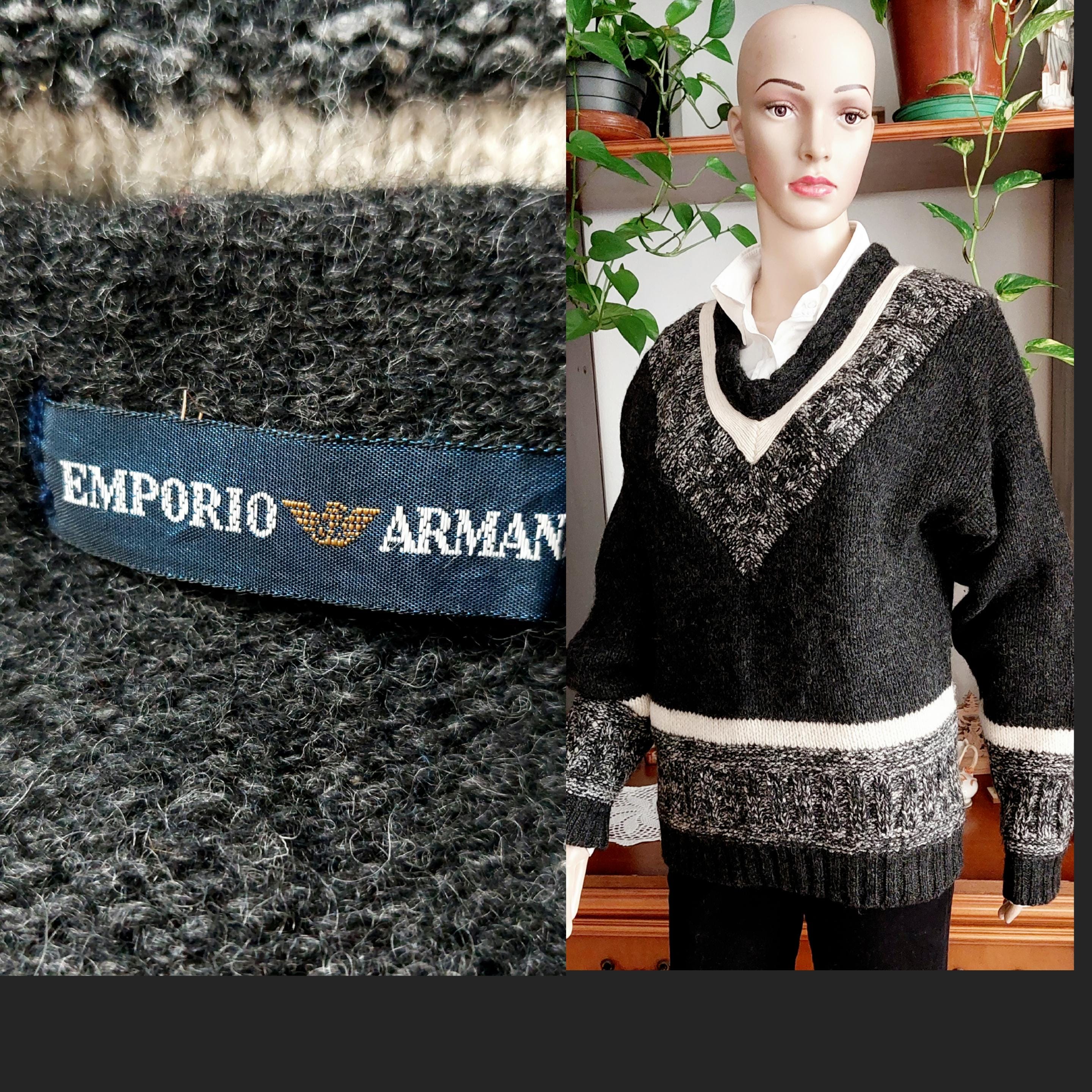 希少 ビンテージ イタリア製 ジョルジオアルマーニ 柄編み ウール ニット Giorgio armani vintage sweater - Etsy 日本