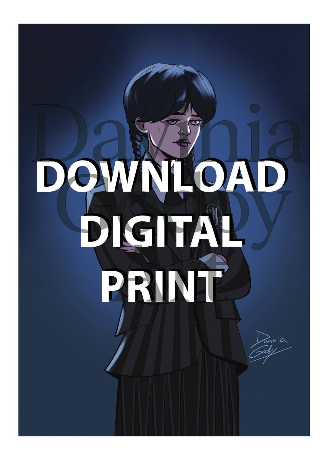 Wednesday Addams Digital Drawing | Downloadable Dark Art for Printing ...