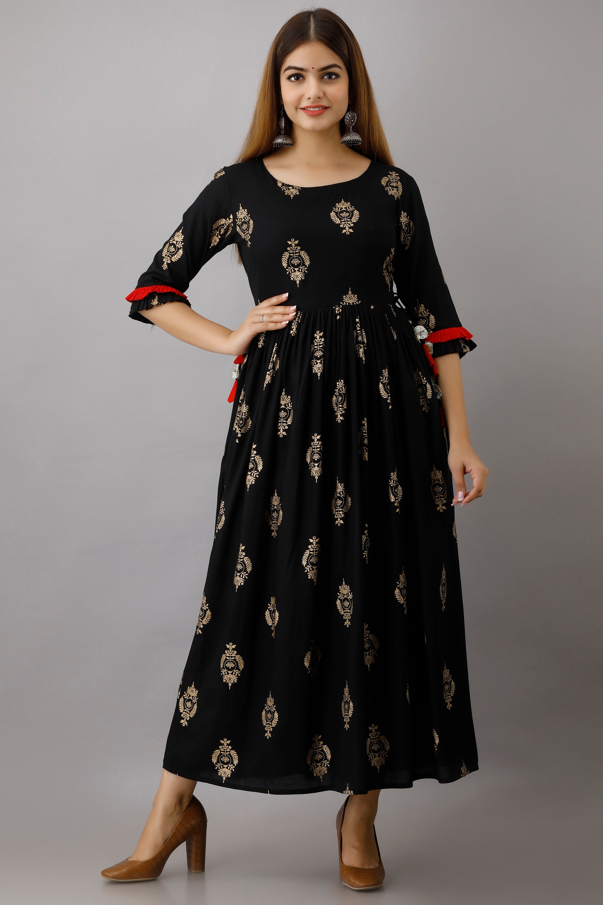 Rayon Anarkali Kurti Indian Ethnic wear Clothings Dress | Etsy