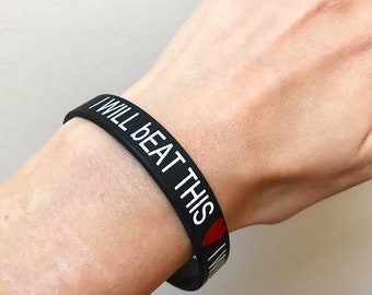 Eetstoornis Herstel - I WILL BEAT THIS - omkeerbare armband / polsband