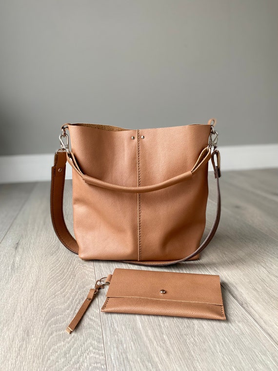 soft leather bucket bag