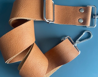 Italian Veg Tanned Leather Bag Strap: Adjustable Replacement Strap