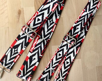 Adjustable Bag Strap: Geometric Woven Crossbody Replacement