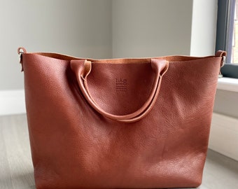 High Quality, Genuine Veg Tanned Leather, Handmade and Handcrafted Leather Tote Bag, Handmade Leather Bag