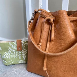 Natural Tan Bucket Bag, High Quality Veg Tanned Leather Handmade Bag, Italian Genuine Leather Handbag, Leather Bag image 5