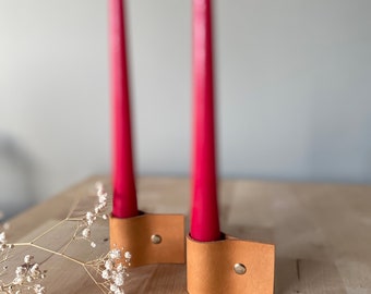 Personalized Candleholders, Leather Candleholder, Candlestick Holders, Real Leather Accessories