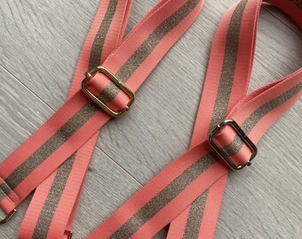 Adjustable Striped Bag Strap: Crossbody Webbing Replacement