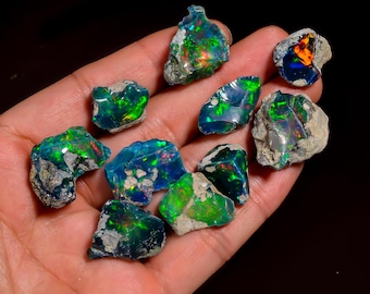 Natural Black Opal Rough, Black Opal Raw, Black Opal Rough, Welo Opal Rough, Opal Cut Grade Quality For Jewelry Making, 5-15 Carat Size