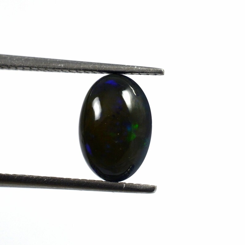 Black Opal Welo Fire Opal 1.50 cts Natural Ethiopian Opal Black Cabochon October Birthstone Loose Opal 7.5x10.5x4.5 mm