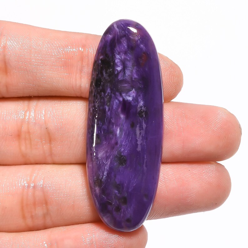 Incredible Top Grade Quality 100/% Natural Charoite Oval Shape Cabochon Loose Gemstone For Making Jewelry 49.5 Ct 50X18X5 mm MS-1267