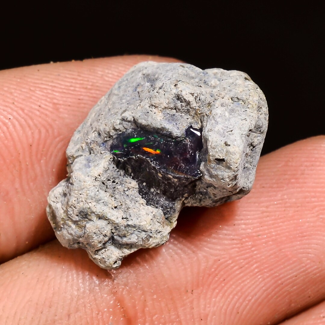 Natural Ethiopian Black Opal Rough – Polished Crystals, 40 Pieces, 10 TCW