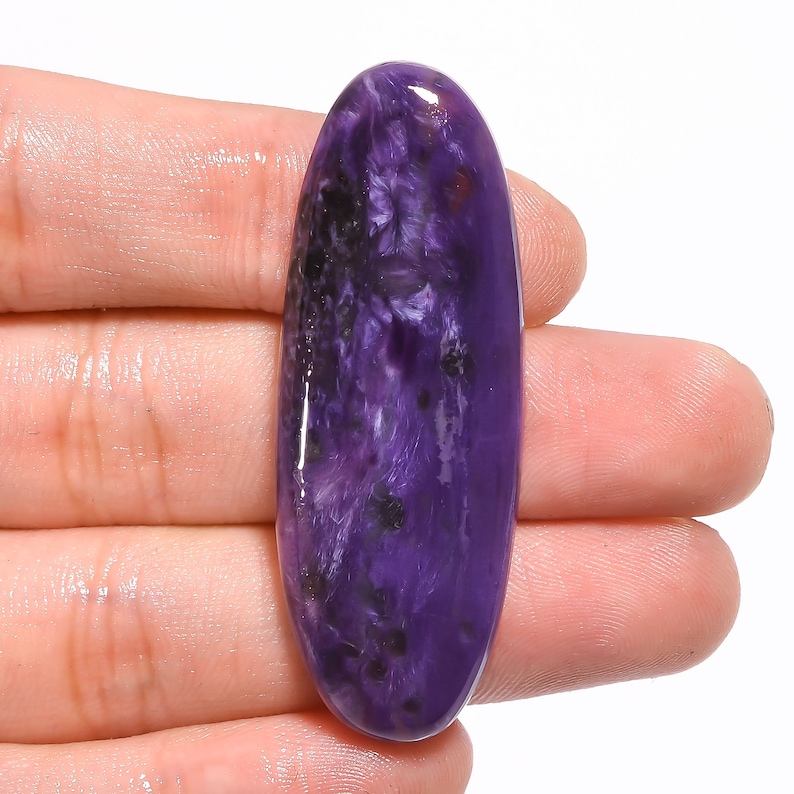 Incredible Top Grade Quality 100/% Natural Charoite Oval Shape Cabochon Loose Gemstone For Making Jewelry 49.5 Ct 50X18X5 mm MS-1267