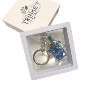Upcycled Circuit Board Robot Keychain: Geek Tech Accessory image 15