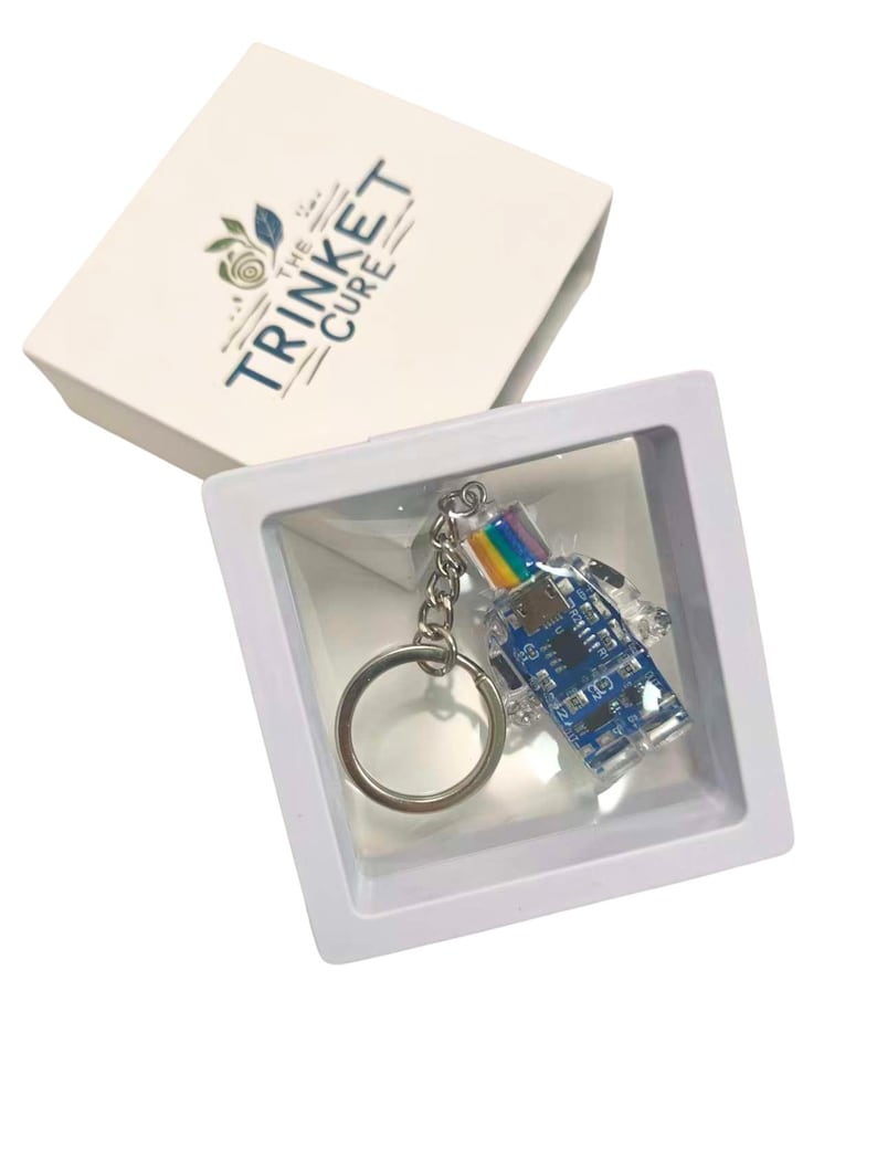 Upcycled Circuit Board Robot Keychain: Geek Tech Accessory image 15