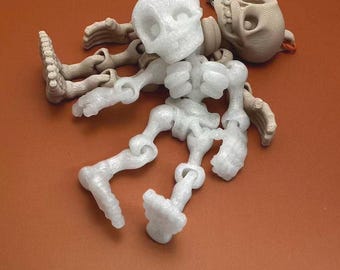 Skeleton Fidget Keychain: Halloween Gothic Bag Accessory 3D Printed