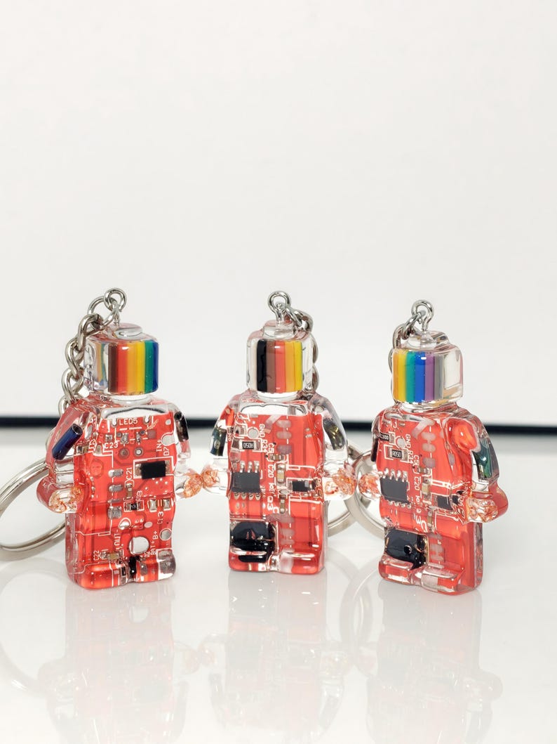 Upcycled Circuit Board Robot Keychain: Geek Tech Accessory - Etsy