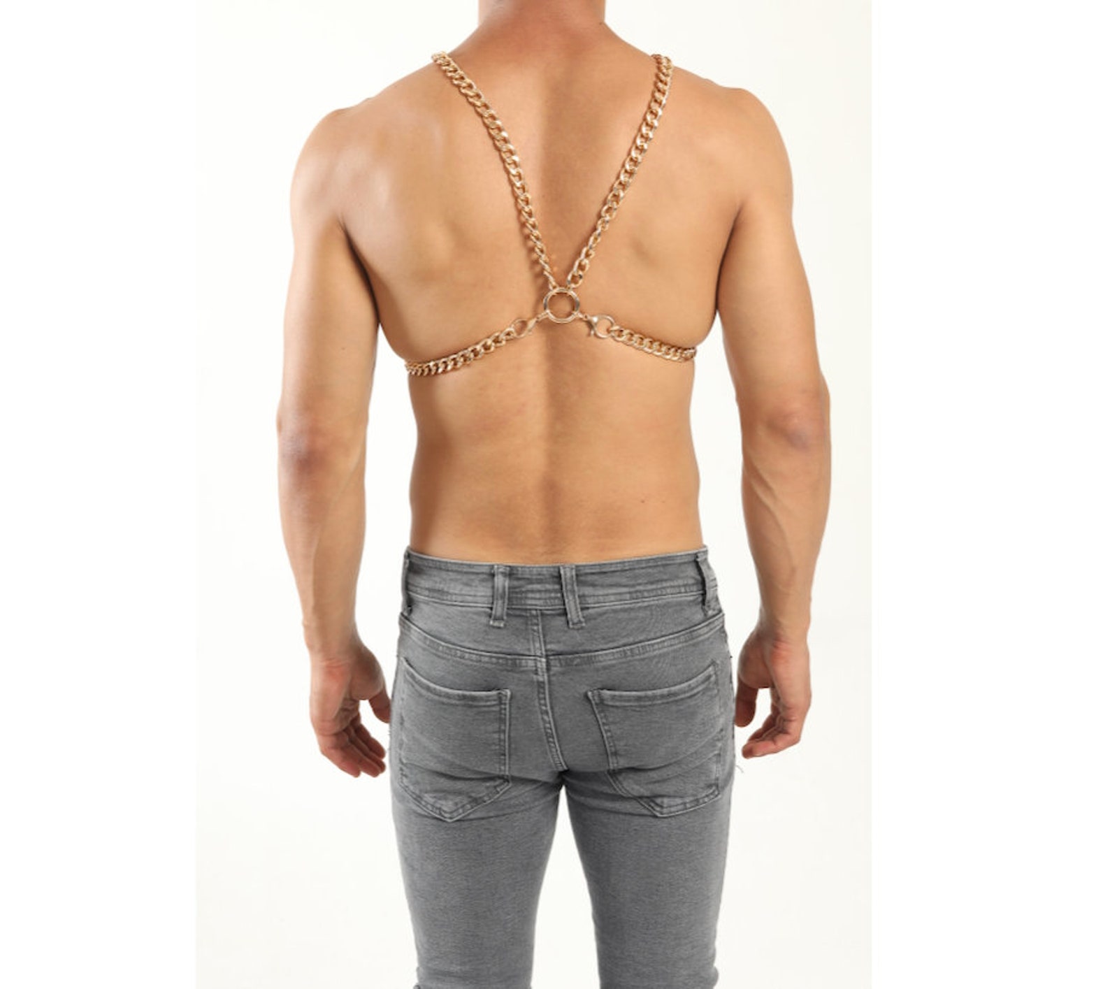 Body Chain Harness Men Gold Bodychain Man Harness Men Jewelry Etsy