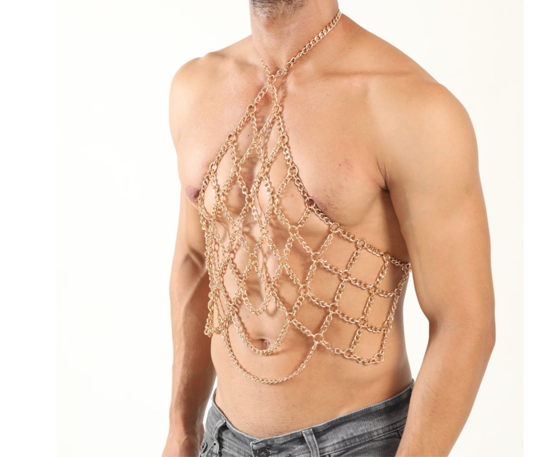 Body Chain Men Gold Bodychain Man Harness Men Jewelry Larp Viking