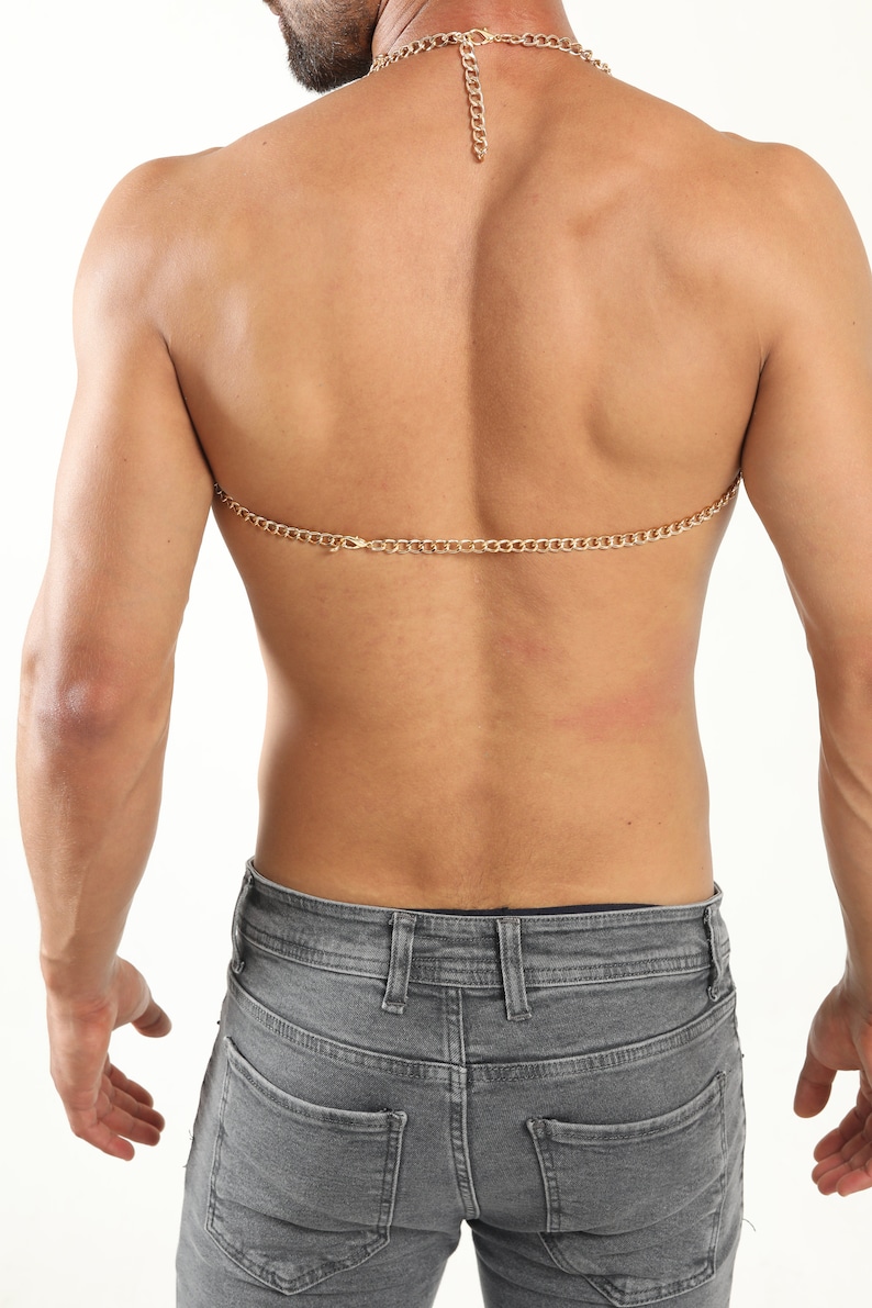 Body Chain Men Silver Bodychain Man Harness Men Jewelry Larp Etsy