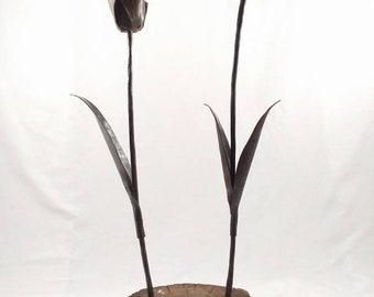 Wrought iron tulip, Metal flower, Iron tulip flower