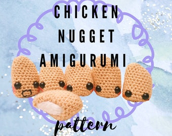 Chicken nugget amigurumi crochet pattern - PDF