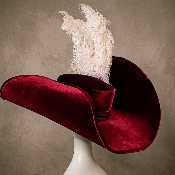 Captain Hook Hat | Professional Cavalier Musketeer Hat | Red  display picture 1