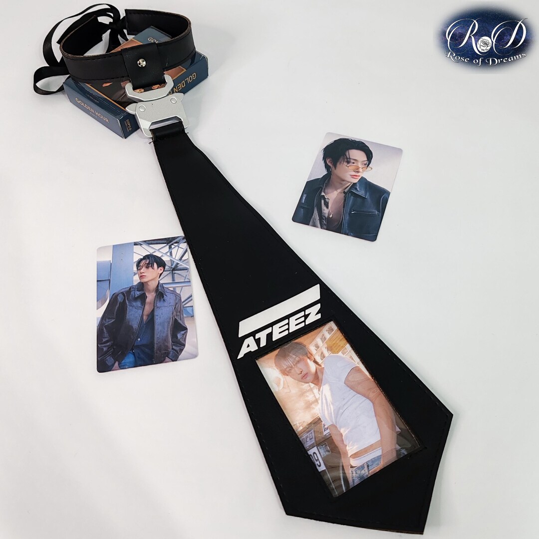 Ateez Photocard Holder Tie - Custom Atiny Necktie - Hongjoong San