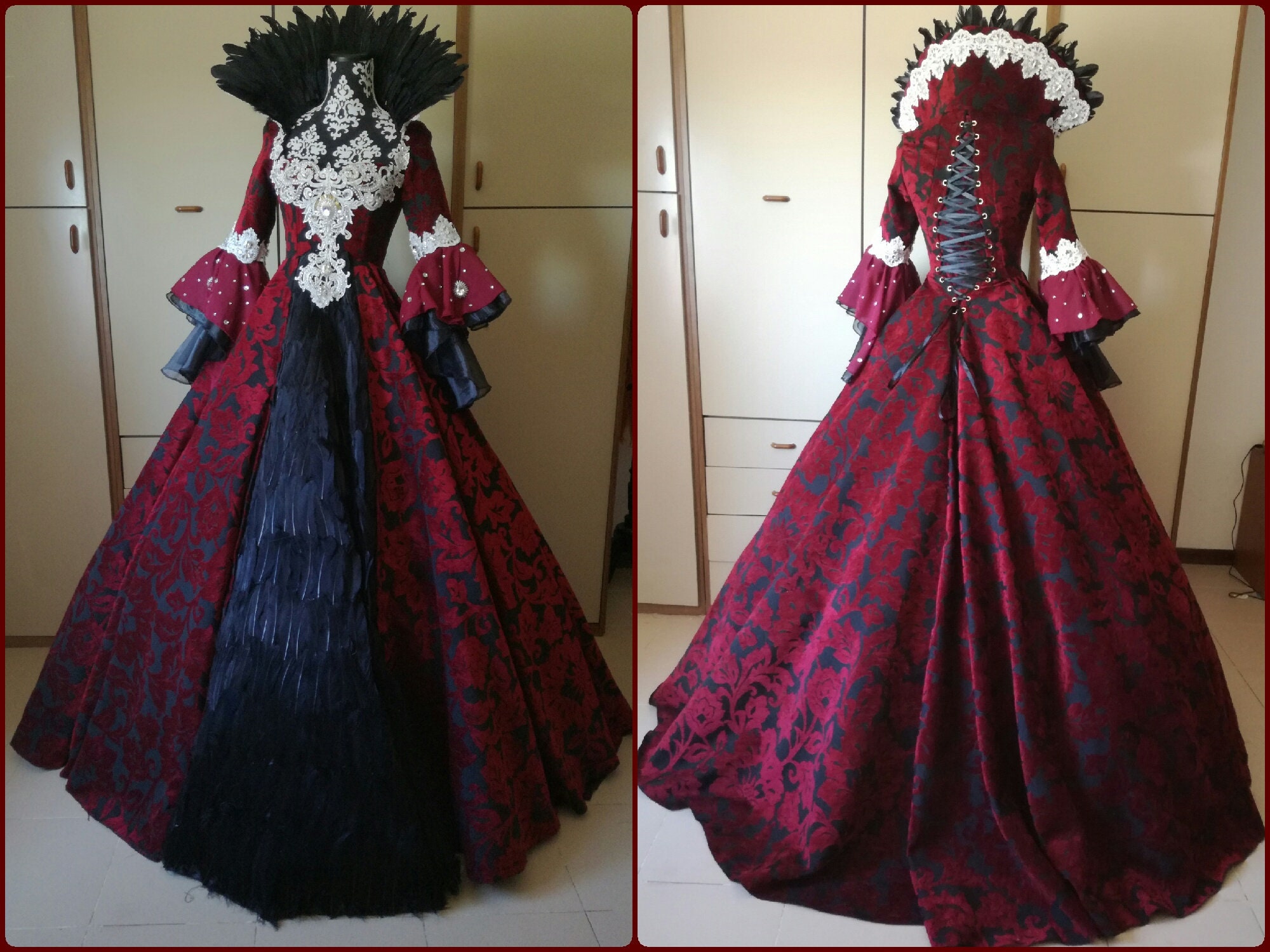 once upon a time regina red dress Lana Parrilla's velvet burgundy dress in Once Upon a Time. This show have  the most beautiful dresses and gown ever!